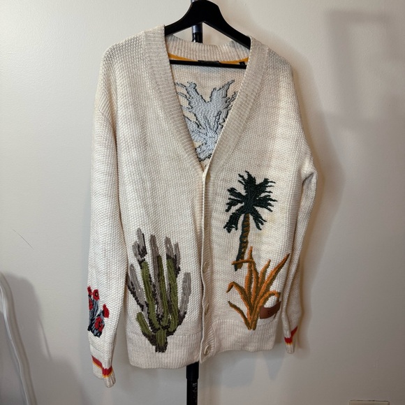 Scotch & Soda Sweaters - Scotch & Soda Cream Cardigan with Nature Motifs